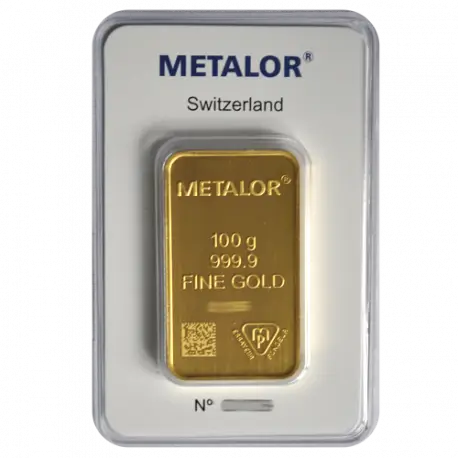 Lingot 100 g Or Metalor